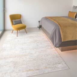 Distressed Aztec Motif Living Area Rug - Greige / 150 x 80cm - thumbnail 2