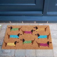 Outdoor Coir Door Mats - Various Designs - Brown / Dachshunds