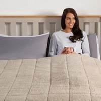 Teddy Fleece Weighted Blanket Throw - Natural / 200cm
