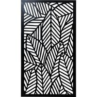 Indoor/Outdoor Graphic Metal Wall Screen - Black