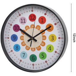 Kidkid Kids Round Wall Clock Teach Time Modern Colourful Design - Colourful - thumbnail 2