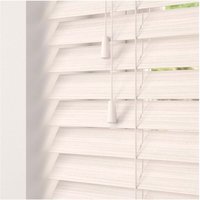 Fine Grain Faux Wood Venetian Blinds with Strings - White Oak / 80cm