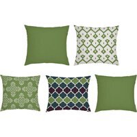 Moroccan Print Outdoor Garden Scatter Cushion Cover - English Ivy / All green designs - thumbnail 1