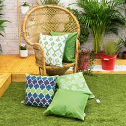 Moroccan Print Outdoor Garden Scatter Cushion Cover - English Ivy / All green designs - thumbnail 2
