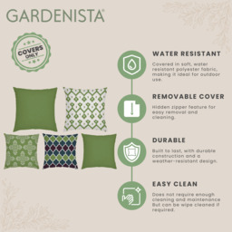 Moroccan Print Outdoor Garden Scatter Cushion Cover - English Ivy / All green designs - thumbnail 3