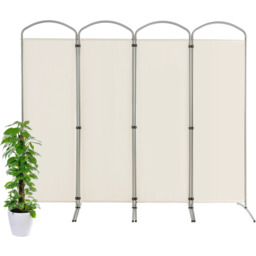 Costway 188cm Folding Privacy Screen 4-Panel Room Divider-White - White - thumbnail 2