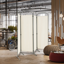 Costway 188cm Folding Privacy Screen 4-Panel Room Divider-White - White - thumbnail 3