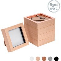 "4x4"" 3D Box Photo Frame Pack of 5 - Beige" - thumbnail 1