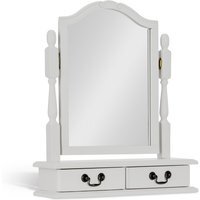 Juliette Trinket Mirror with Two Drawers - White