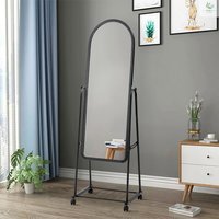 Mobile Arched Full Length Dressing Mirror with Bracket - Black / 36cm - image 1