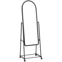 Mobile Arched Full Length Dressing Mirror with Bracket - Black / 36cm - thumbnail 2