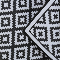 Lightweight Waterproof Indoor Outdoor Rug - Black / 230cm - thumbnail 2