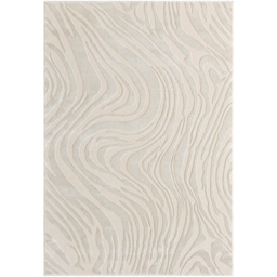 Vellure Modern Indoor Living Room Area Rug Embossed Metallic Sheen Marble Design - Cream / 170cm - thumbnail 4
