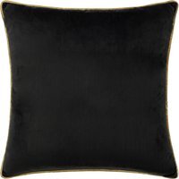 Meridian Velvet Piped Cushion - Black-Gold / 55cm / 1.75kg / Polyester
