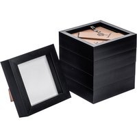 "4x4"" 3D Box Photo Frame Pack of 5 - Black"