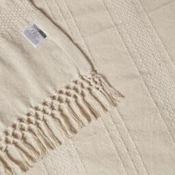 Homescapes Kashi Cotton Throw with Tassels - Natural / 255cm - thumbnail 4