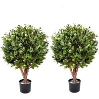 Pair of UV Resistant Gloxinia Single Ball Topiary with 1608 Leaves - UV Gloxinia Topiary