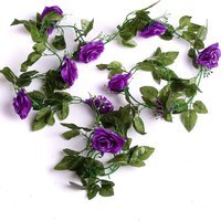 Best Artificial 7ft Purple Silk Rose Garland - Purple
