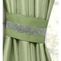 Manhattan Diamante Tieback Pair - Green - image 1