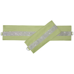 Manhattan Diamante Tieback Pair - Green - thumbnail 2
