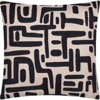 Brooke Embroidered Cotton Cushion - Mono / Polyester