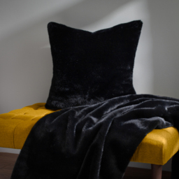 Stanza Faux Fur Cushion 55 x 55cm - Jet / Polyester - thumbnail 5