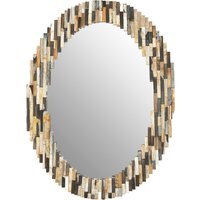 Flare Sunburst Design Wall Mirror - Grey