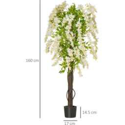 HOMCOM Artificial White Wisteria Tree - White - thumbnail 2