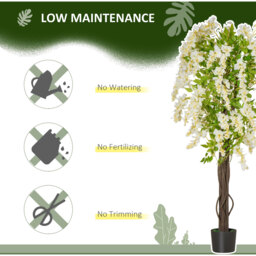 HOMCOM Artificial White Wisteria Tree - White - thumbnail 5