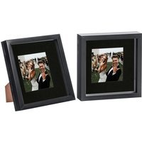 "3D Box Photo Frame - 8x8"" with 4 x 4"" Mount - Pack of 2 - Black/Black" - thumbnail 1
