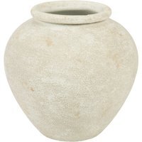 Lottie Rustic Metal Vase - Beige