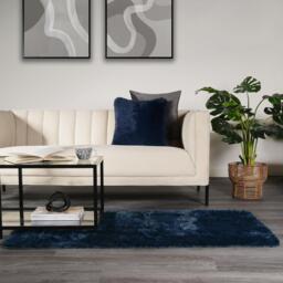 Fluffy Rug Shaggy Floor Mat - Navy Blue / 120cm - thumbnail 4