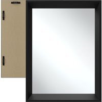 Wall Mirror Elina, Rectangular, Plastic Frame - Black / 40cm