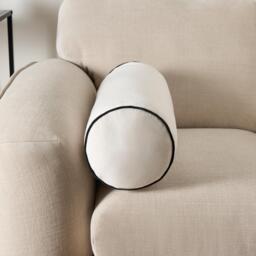 Matte Velvet Bolster Cushion - Cream - thumbnail 5