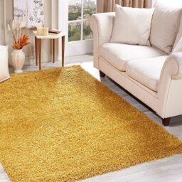 Soft Thick Luxury Modern Shaggy Rug - Ochre / 120cm x 170cm - thumbnail 3