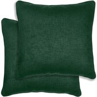 Pair of Vogue Textured Cushion Covers - 43x43cm - Cases Only - Green