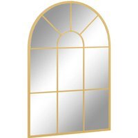 Large Arched Metal Wall Mirror For Bedroom Living Room Gold - Yellow