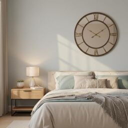 Double Row Round Beaded Edge Vintage Wall Clock Ornate Brass Mirrored Face 56 Cm - GOLD - thumbnail 4