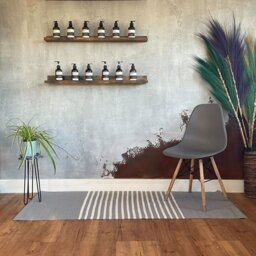 Indian Cotton Rug Grey Soft Durable for Home Yoga - Grey - thumbnail 4