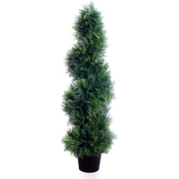 Best Artificial 3ft - 90cm Cedar Spiral Conifer Topiary Tree - Green - thumbnail 2