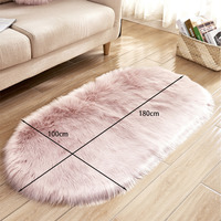 Livingandhome Pink Oval Shaggy Area Rug - Pink / 180cm - thumbnail 1
