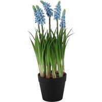 Blue Muscari Potted Plant Artificial Flowers - Blue