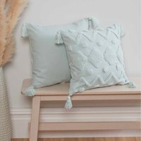 Juniper Tufted (43x43) Cushion Cover - Aqua