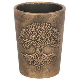 Bronze Effect Terracotta Plant Pot with Motif - Tree of Life - thumbnail 2