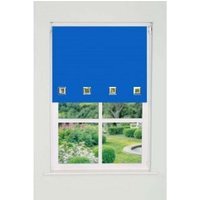 Square Eyelet Edge Roller Blind (165cm Drop) - Blue / 105cm