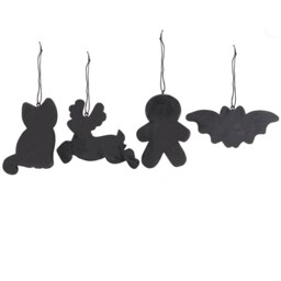 Creepy Skeleton Cookie Ornaments Set Of 4 For Creepmas - Black - thumbnail 2