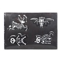 Creepy Skeleton Cookie Ornaments Set Of 4 For Creepmas - Black - thumbnail 1