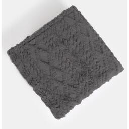 Cable Knit Sherpa Texture Throw - Grey - thumbnail 2