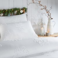 Snow Crystal Tufted Duvet Cover Set Super King - White - image 1