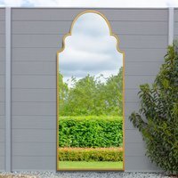 Arcus Crown Arch Leaner Outdoor Wall Garden Mirror - Gold / 200cm - image 1